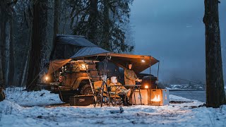 Ep 18 Rainy amp Foggy Winter Camping Vibes  Cozy Escape into Nature iKamper ASMR Relaxing [upl. by Eejan]