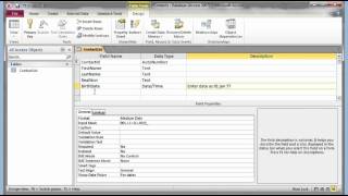 Microsoft Access 2007 2010 part 1 Tables [upl. by Slosberg]