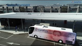 Bus de dépistage Eurofins à lAéroport Nantes Atlantique [upl. by Anaicilef]