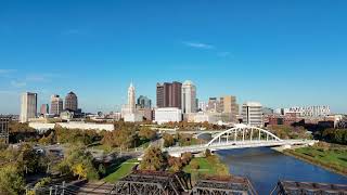 Columbus Ohio Drone Footage  Scioto River and Downtown [upl. by Donetta]