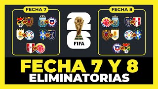 Horario Confirmado Fecha 7 Fecha 8 Eliminatorias Sudamericanas Mundial 2026 🇦🇷🇺🇾🇨🇴🇻🇪🇪🇨🇧🇷🇵🇾🇨🇱🇧🇴🇵🇪🏆 [upl. by Neerbas]