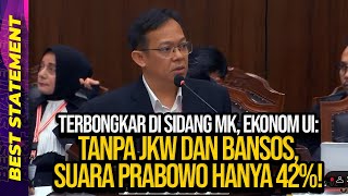 TERBONGKAR DI SIDANG MK EKONOM UI TANPA JKW DAN BANSOS SUARA PRABOWO HANYA 42 [upl. by Delcina]