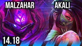 MALZAHAR vs AKALI MID  5k comeback 40k DMG  NA Diamond  1418 [upl. by Nalliuq]