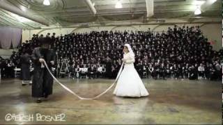 Bobov Rebbe Shlita dancing Mitzva Tantz at Wedding [upl. by Parshall]