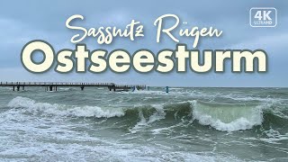 Sturm an der Ostsee  Sassnitz Rügen 2021 4K Walk Binaural ASMR [upl. by Addison]