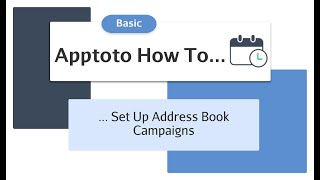 Apptoto How To  Set Up Address Book Campaigns [upl. by Auhso]