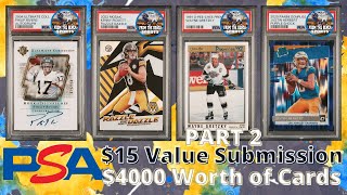 4000 PSA SUBMISSION PART 2 OF HOCKEY amp FOOTBALL CARDS PC and Cards to flip [upl. by Talbert]