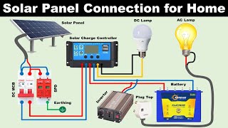 Complete Solar Panel Connection with Solar Charge Controller and Inverter TheElectricalGuy [upl. by Aiveneg]