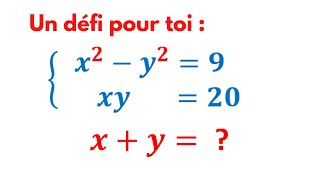 Un système de deux équations à deux inconnues  Second degré  Calculer xy  olympiadmaths [upl. by Marcille]