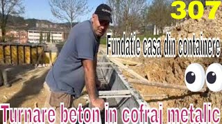 CONSTRUCTIE CASA DIN CONTAINERE MARITIMECAMION CU MACARA TOARNA BETON IN FUNDATIE [upl. by Uzial12]