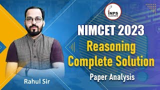 📚 NIMCET 2023 Reasoning Complete Solution  Paper Analysis  INPS Classes By Rahul Sir 📚 [upl. by Saddler]