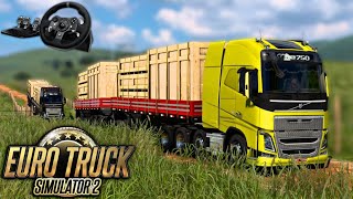 COMBOIO DE RODOTREM FICOU ATOLADO NA ESTRADA DE LAMA  EURO TRUCK SIMULATOR 2  G920 [upl. by Sosthina]