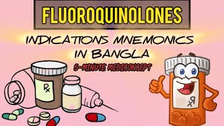 indications of fuoroquinolones in bangla easy way to remember [upl. by Aerb]