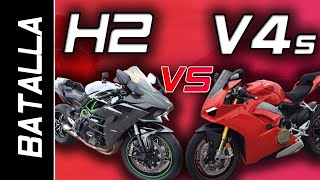 KAWASAKI H2 VS PANIGALE V4 S FULLGASS [upl. by Aihsenrad]