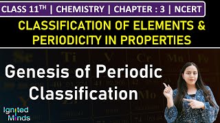 Class 11th Chemistry  Genesis of Periodic Classification  Chapter 3  NCERT [upl. by Elissa]