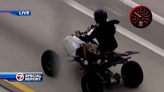 Police chase wrong way driving ATV across MiamiDade and Broward [upl. by Aiselad]