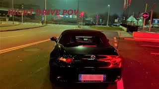 Mazda Miata mx5 ND 20 184 ps Night drive POV in Milan [upl. by Stanly]