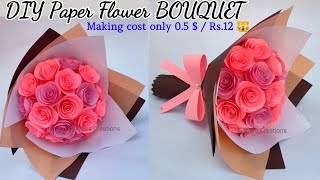 DIY Paper Flower BOUQUETBirthday Gift Ideasdiy paper bouquet [upl. by Larret649]