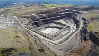 Titterstone Clee Hill Quarry aerial views 4k [upl. by Terencio173]