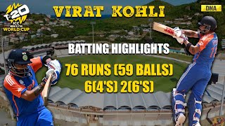 IND Vs SA Highlights Virat Kohli Hits Fifty In T20 World Cup Final I Virat Kohli Batting Highlights [upl. by Allekram]