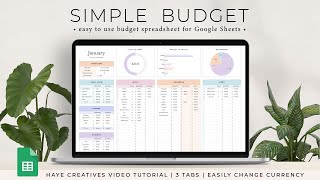 Budget Planner Spreadsheet for Google Sheets [upl. by Ewart]