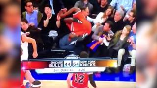 Dad SAVES daughter at Knicks  Bulls game 121113 [upl. by Howlend794]