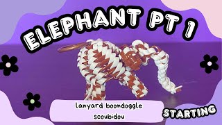 How to Make the Elephant for Lanyard Boondoggle Scoubidou Tutorial pt 1 [upl. by Cavan]