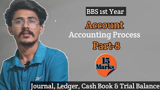 Journal Entries Ledger account Triple column Cash Book amp Trial Balance bbs 1st Year 🔥  Part 8 [upl. by Ennairam]