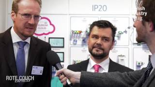 IoTLösungen von TSystems und Eaton Industries ROTE COUCH EXPRESS SPS IPC Drives 2016 [upl. by Ronyar]