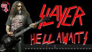 Slayer  Hell Awaits 🔴Bass Tabs  Notation ChamisBass slayerbass chamisbass basstabs [upl. by Esimehc]