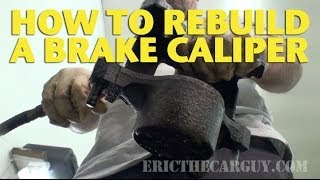 How To Rebuild a Front Brake Caliper EricTheCarGuy [upl. by Draillih479]