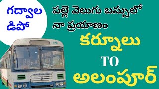 TSRTC Pallevelugu Bus journey Vlog  Kurnool To Alampur Bus vlog [upl. by Uokes936]