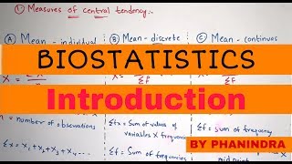 Biostatistics introduction  Mean Median Mode standard and mean deviation [upl. by Ydner]