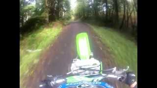 KX100 5TH GEAR WHEELIES AND CRASH WITH GOPRO2 [upl. by Echikson]