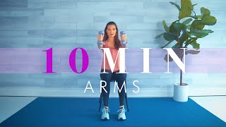 Chair Exercises for Seniors  10 Minute Arm Workout w Dumbbells [upl. by Howey]