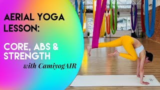 30 min Aerial Yoga  Core Abs amp Strength  Intermediate  Advanced Class  Oro Joga  CamiyogAIR [upl. by Silvers]