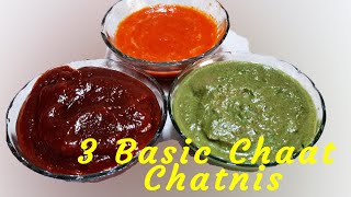 Chaat Chutney Recipes  Basic 3 Chutney Recipes for Chaat  Chaat ki Chutney [upl. by Babbie]