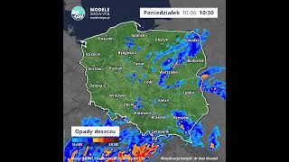 Poniedziałek 10062024 prognoza opadu na 8 godzin Model MERGE short imgw pogoda [upl. by Sul]