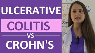 Crohns Disease vs Ulcerative Colitis Nursing  Crohns vs Colitis Chart Symptoms Treatment [upl. by Killian]