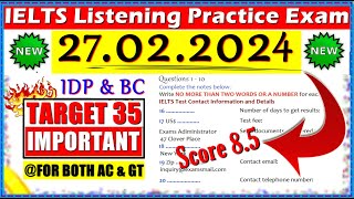 IELTS LISTENING PRACTICE TEST 2024 WITH ANSWERS  27022024 [upl. by Helali825]