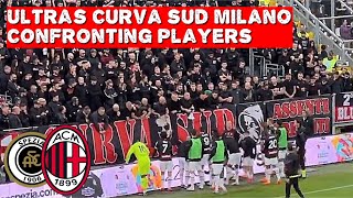 ULTRAS Curva Sud Milano CONFRONTING Players after loss against Spezia  Spezia vs AC Milan 20 [upl. by Combe]