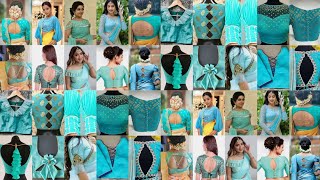 💙sky blue colour blouse designs 2023new model blouse designblouse back neck designblouse design [upl. by Adlitam]