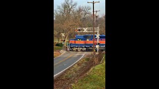 Four Locomotives at Crossing trains shorts [upl. by Dyal741]