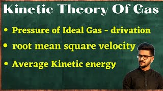 Pressure of Ideal Gas  KTG derivation  Kinetic Theory Of Gas  Root Mean Square Velocity [upl. by Sela]