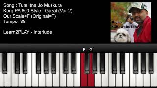 FULL SONG  Tum Itna Jo Muskura Rahe  Piano Tutorial  Slow Play  EZ Piano  Lighted Keys  Notes [upl. by Navlys835]