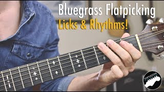 Bluegrass Flatpicking Guitar Lesson  Licks in Key of G C and D [upl. by Ailen977]