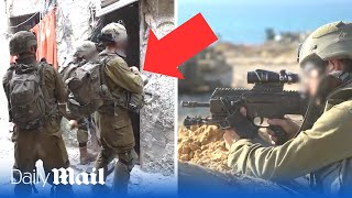 Israeli forces ambush Hamas terrorists with grenades and machine gun fire in Gaza streets [upl. by Edyaw660]