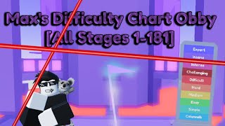 Maxs Difficulty Chart Obby All Stages 1181 [upl. by Naenej413]