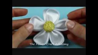 How to Make a Kanzashi Flower  Tutorial [upl. by Netsua]