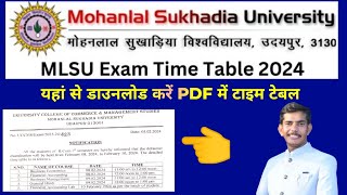 mlsu exam time table mlsuexamdate mlsutimetable mlsuexamtimetable mlsuexamform [upl. by Nileuqcaj]